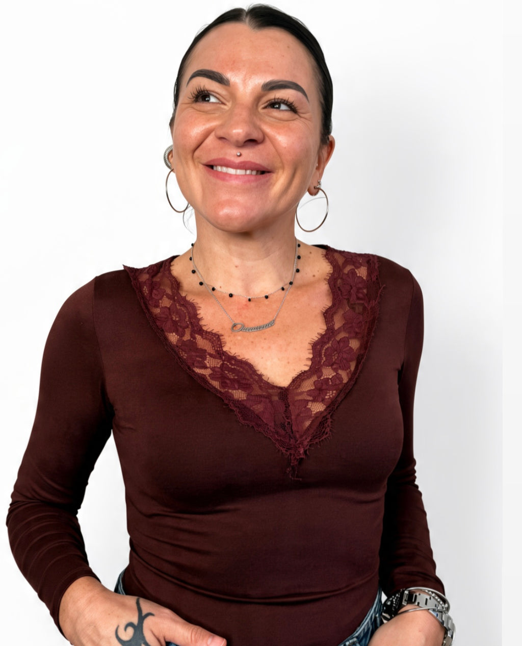 Maglia V pizzo