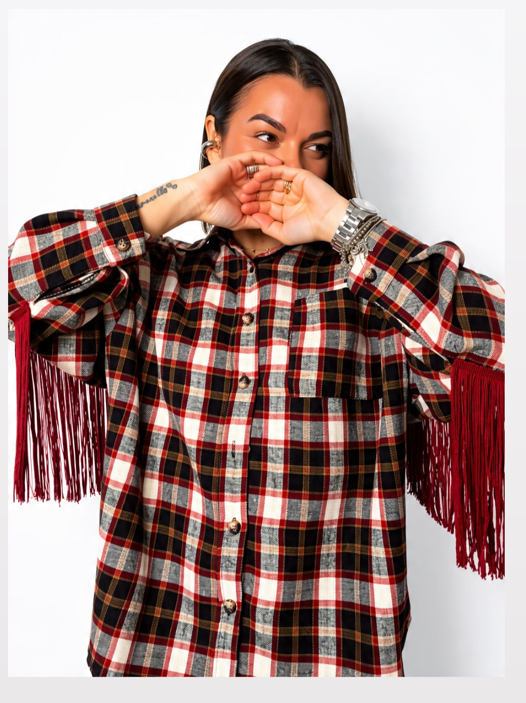 Camicia check frange